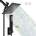 Matte Black Square Rain Shower Head with Handheld