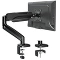 Black Adjustable Single Monitor Desk Arm with Clamp
