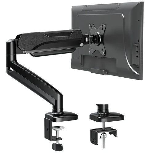 Black Adjustable Single Monitor Desk Arm with Clamp