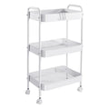 White Three-Tier Rolling Storage Cart