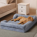 Gray Plush Orthopedic Dog Bed with Bolsters