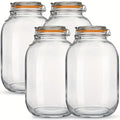 Large Clear Glass Jars with Hinged Clamp Lids