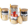Glass Storage Jars with Bamboo Lids and Spoons