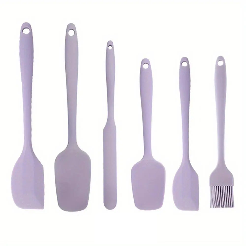 Lavender Silicone Spatula and Brush Set of Six