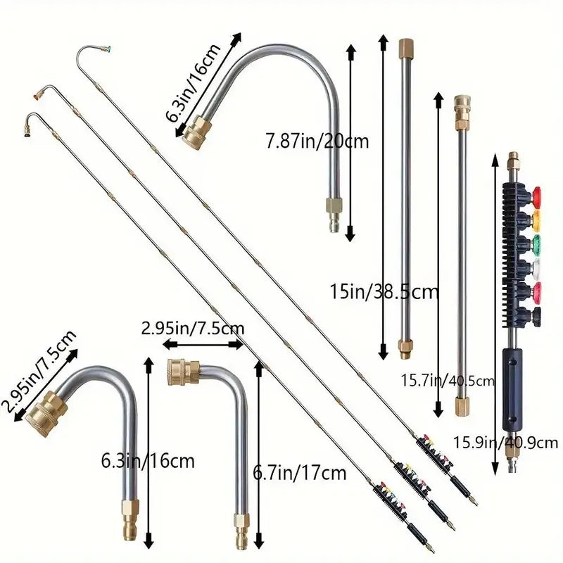 Long Curved Pressure Washer Extension Wand Set