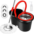Spin Mop and Black Bucket Set with Pads