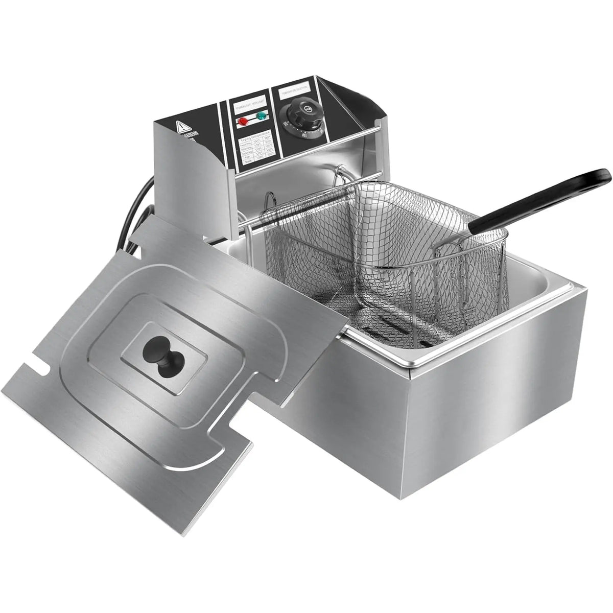 Stainless Steel Countertop Deep Fryer with Basket