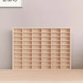 Light Wood Grid Display Shelf with Many Cubbies