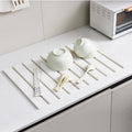 White Marble-Look Slatted Dish Drying Mat