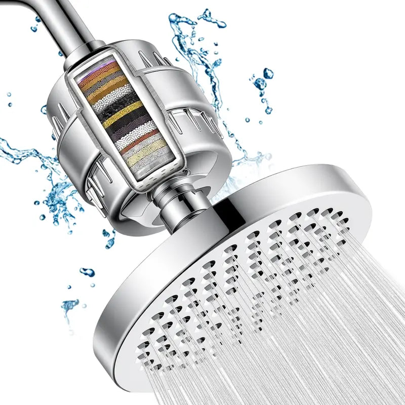 Matte Black Round Shower Head With Filter Cartridge