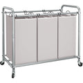 Three Bag Rolling Laundry Sorter in Gray