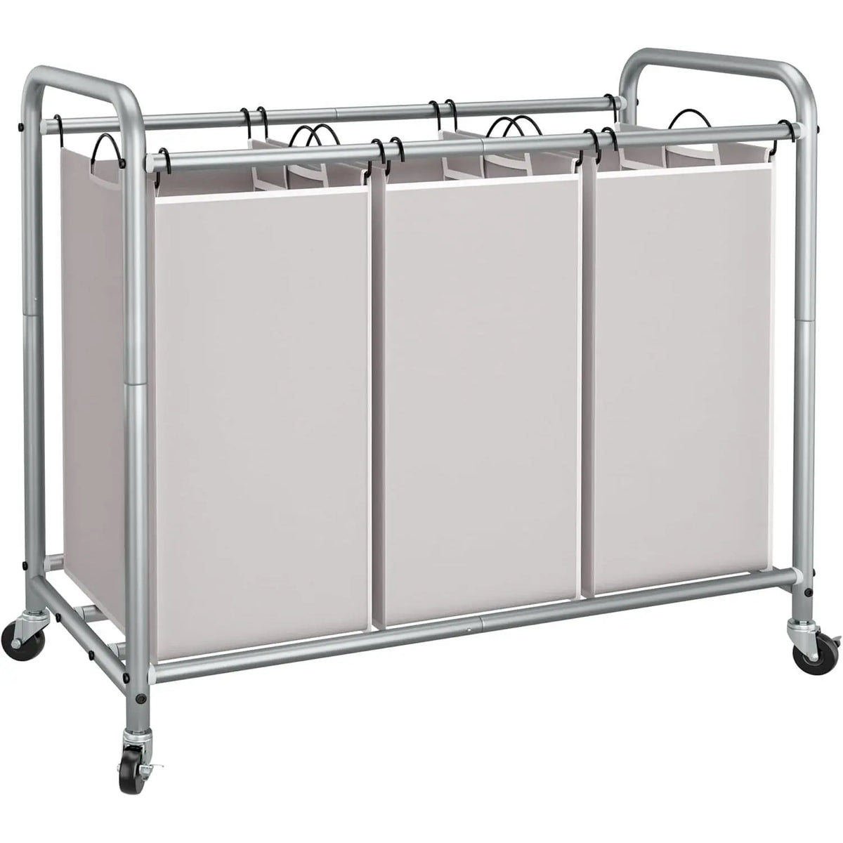 Three Bag Rolling Laundry Sorter in Gray