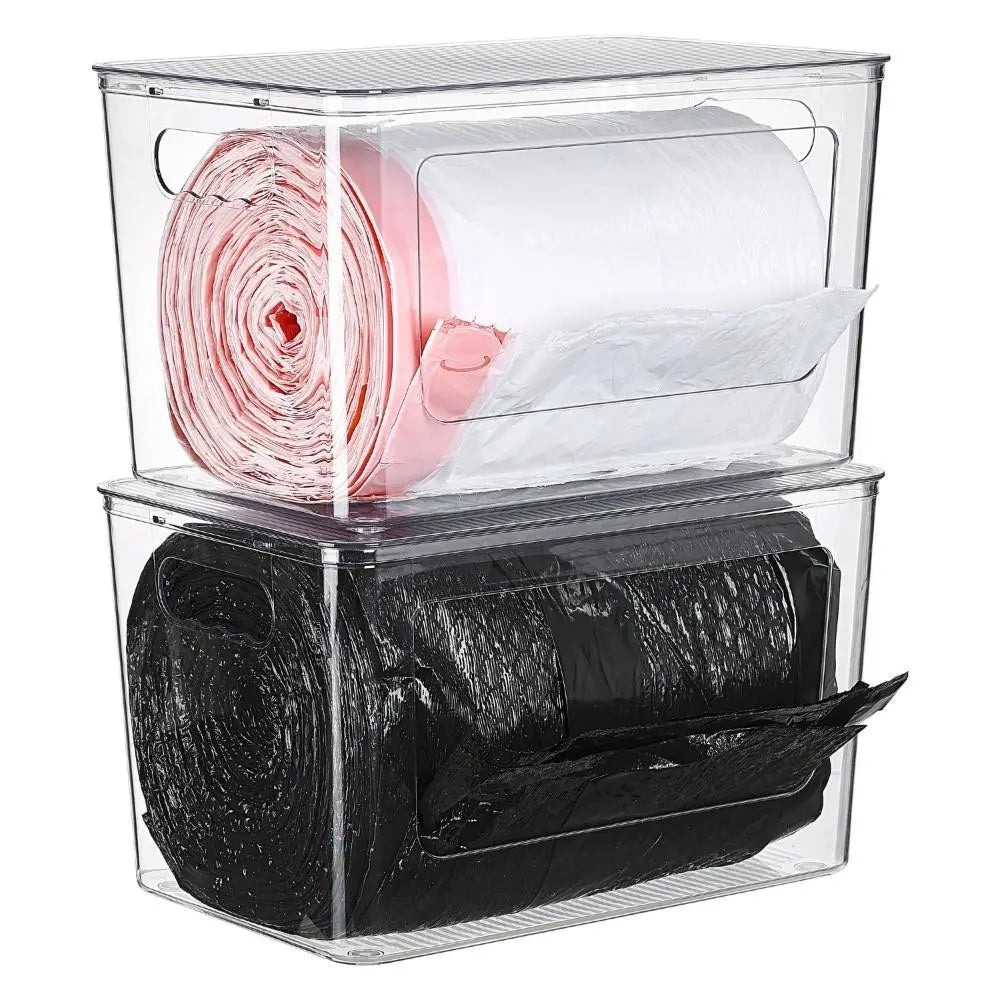 Stackable Clear Trash Bag Storage Boxes