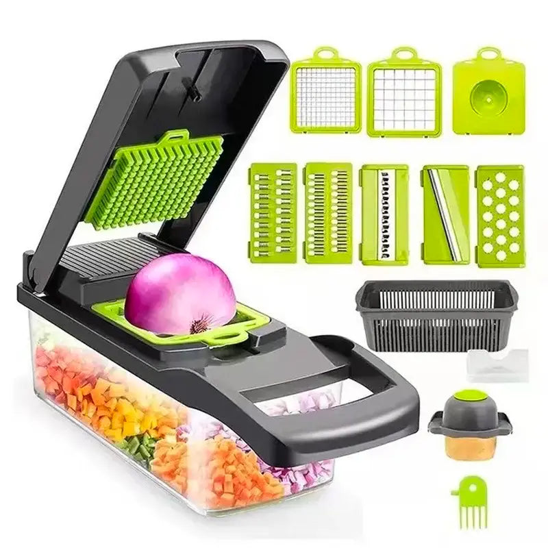 Multi-Blade Vegetable Chopper with Clear Container