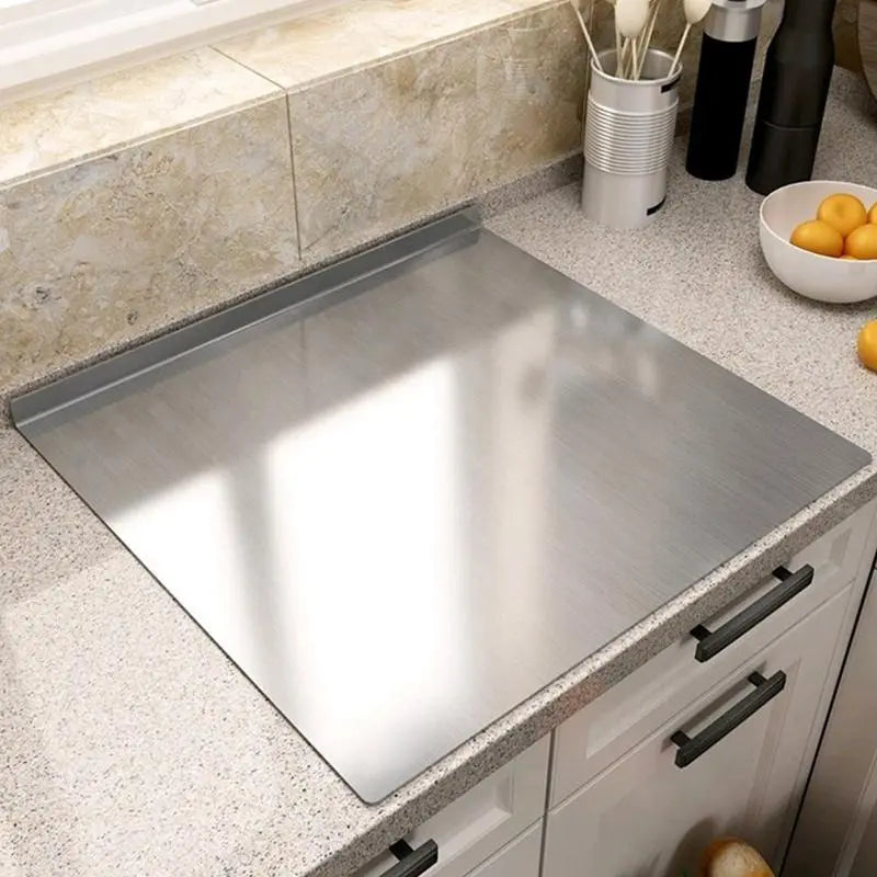 Large Stainless Steel Chopping Board With Back Lip