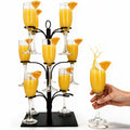 Black Metal Tree Stand for Champagne Flutes